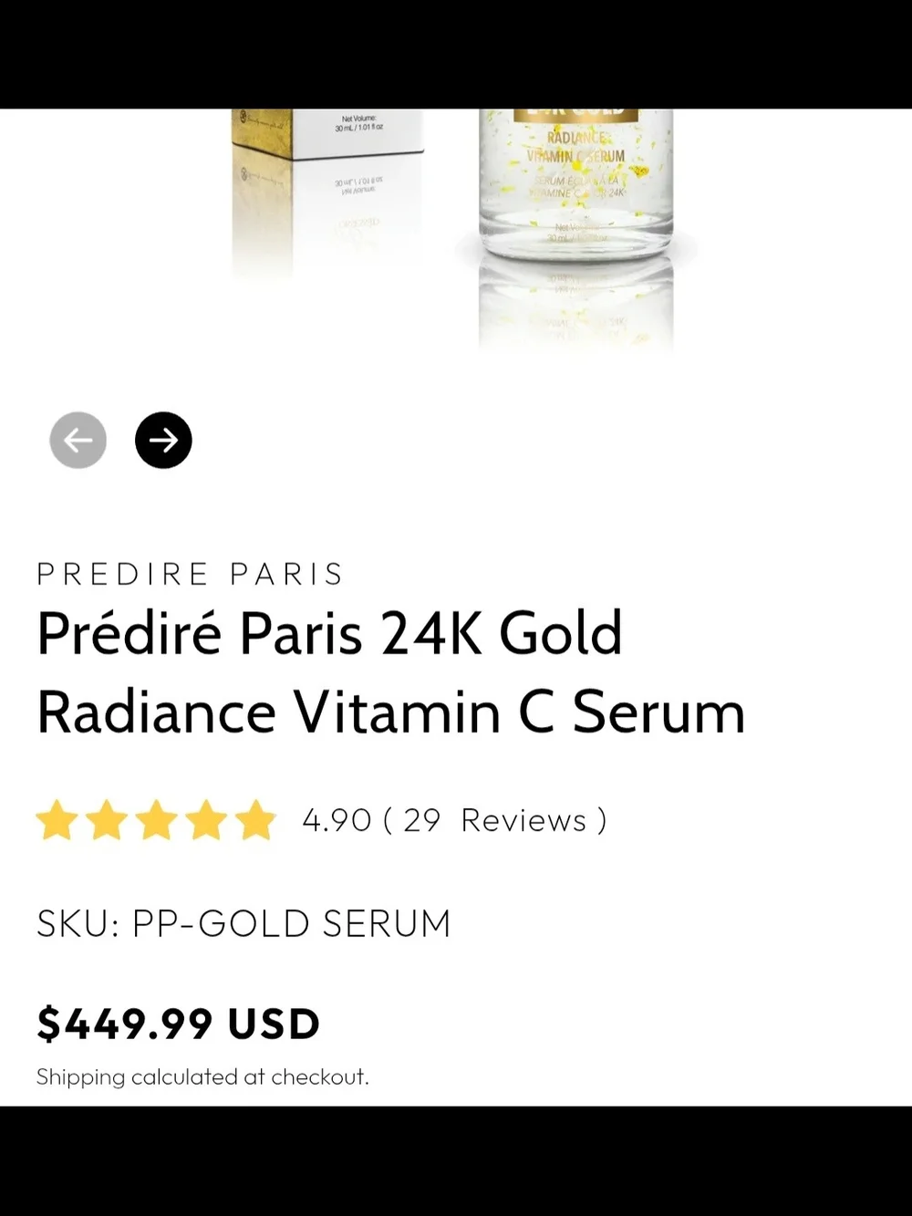 Prédiré 24K Gold Radiance Vitamin C Serum – BRAND NEW - *RETAILS FOR $450*